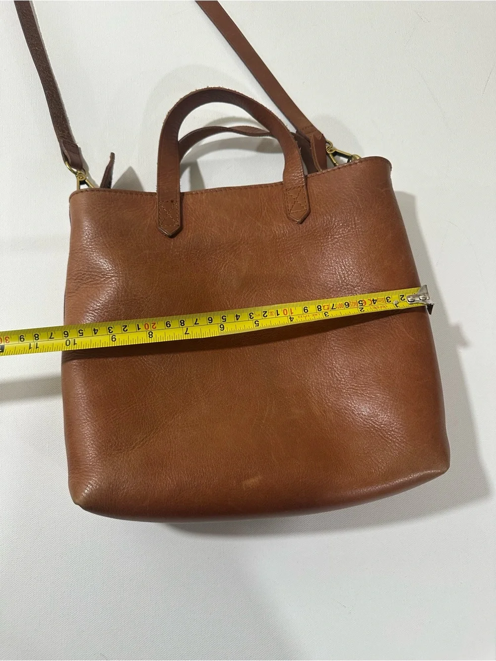 Madewell Medium Transport Tote Crossbody Bag English Saddle Leather